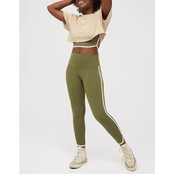 Aerie OFFLINE Real Me Xtra Track Legging Olive Green Granola Groove M Short NWT - Picture 7 of 9
